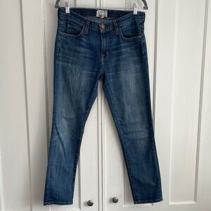 Current/Elliott 26 The Fling Jeans Medium Wash Perfectly Faded Whiskering